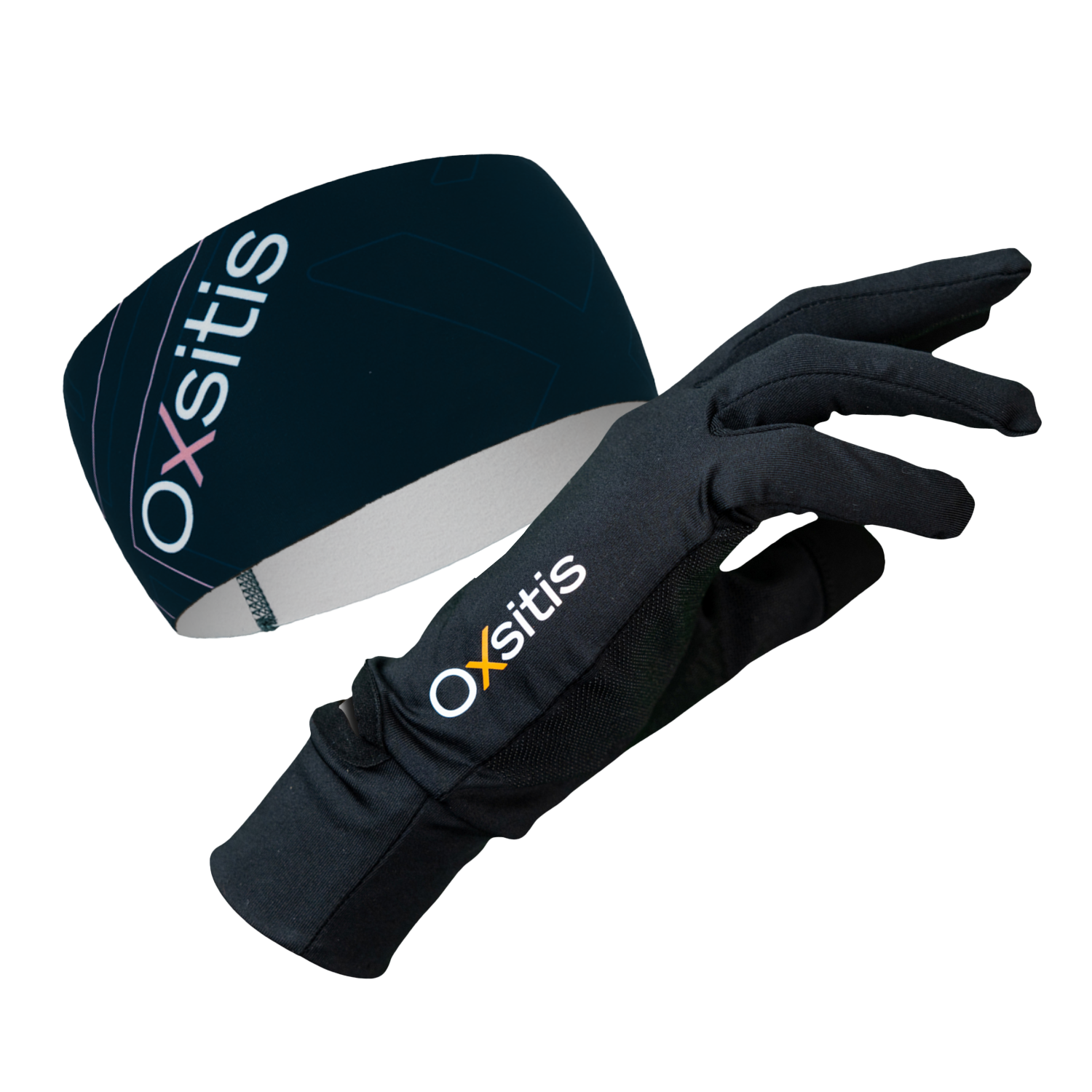 Bandeau bleu rose + gants légers