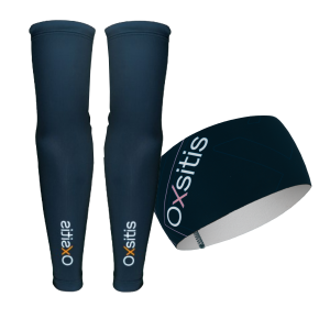 Bandeau bleu rose + manchettes