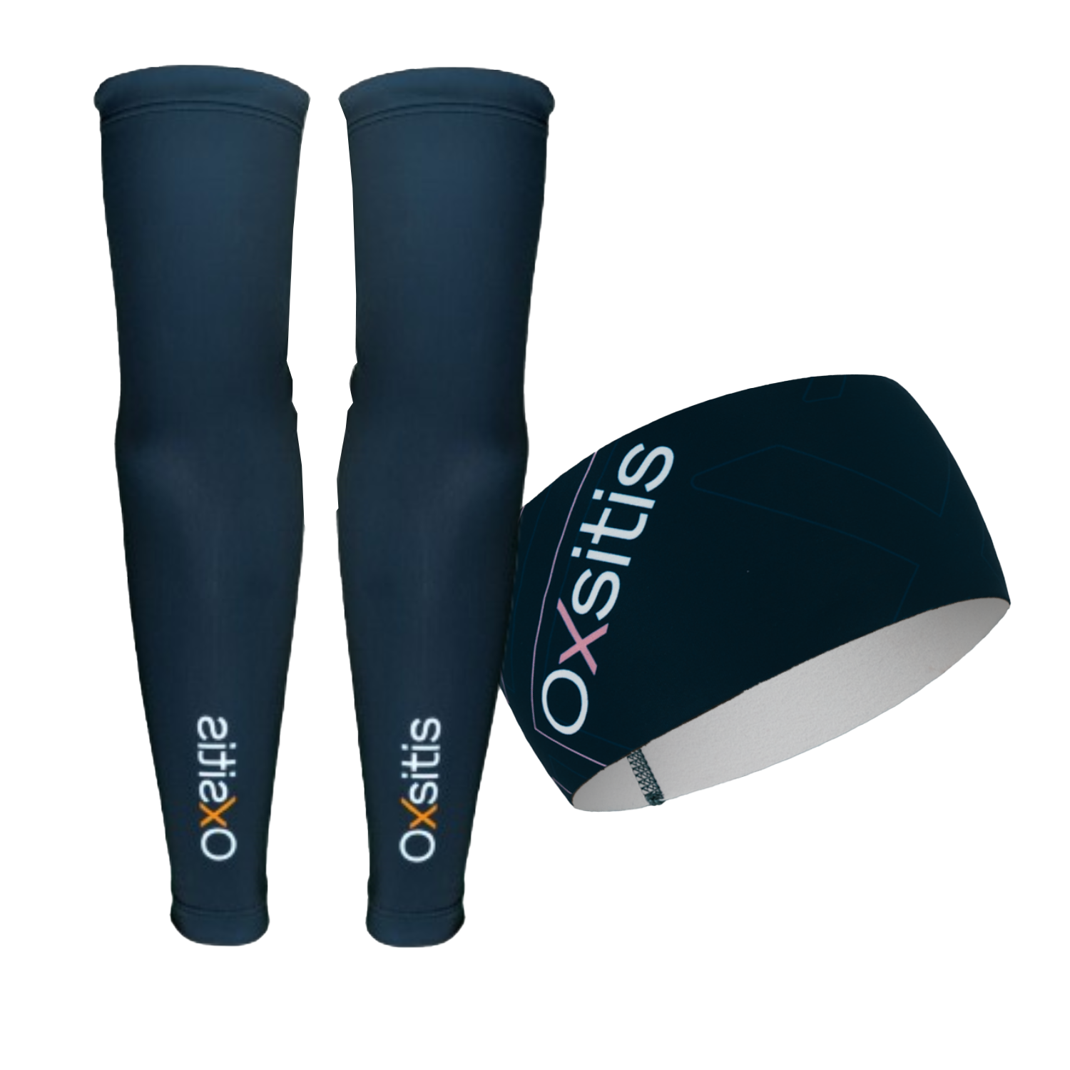 Bandeau bleurose + manchettes Bandeau bleu rose + manchettes