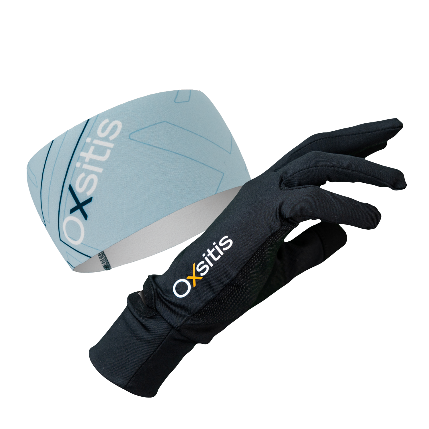 Bandeau light blue + light gloves